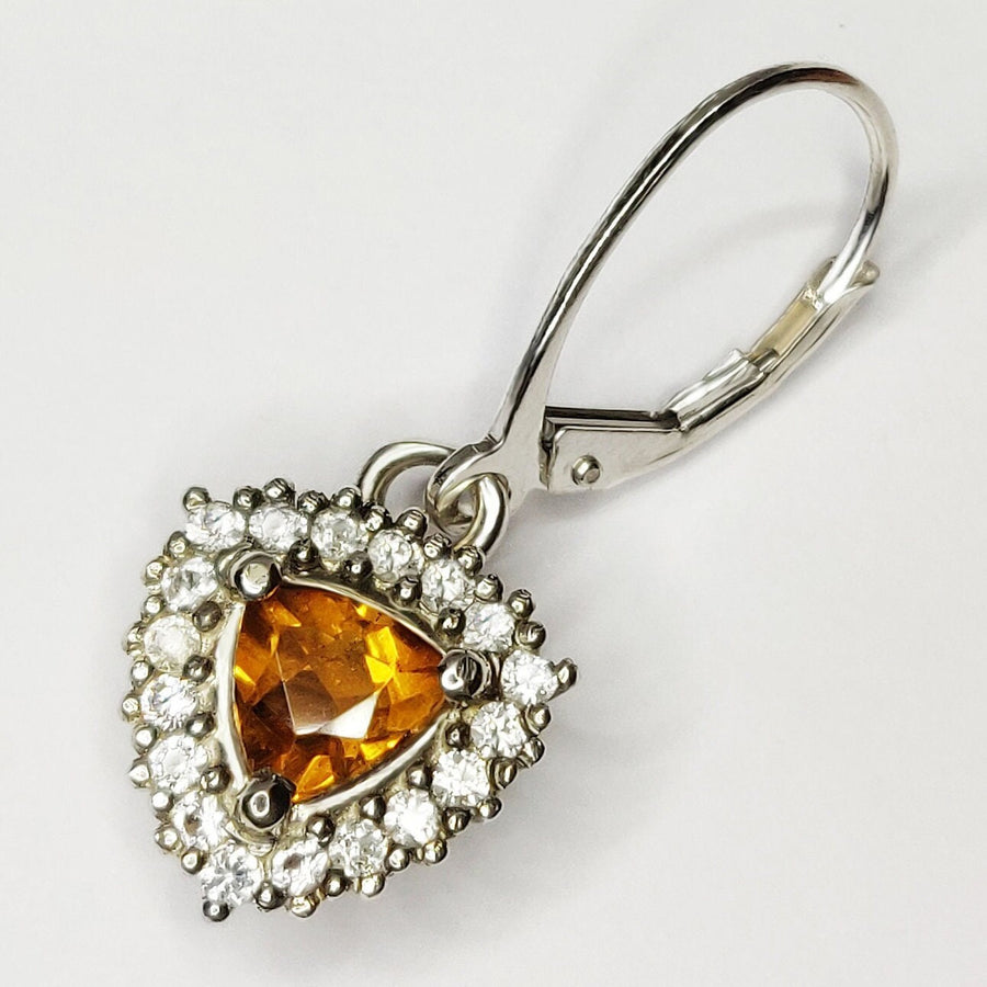 Ethical Argentium Sterling Silver Citrine and Sapphire Cluster Earrings