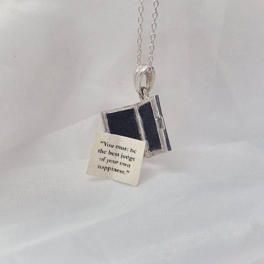 Jane Austen's Emma Sterling Silver Book Locket - Romantic Literary Keepsake for Bibliophiles