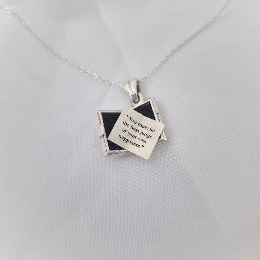 Jane Austen's Emma Sterling Silver Book Locket - Romantic Literary Keepsake for Bibliophiles