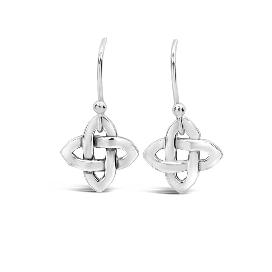 Celtic cross argentium silver earrings