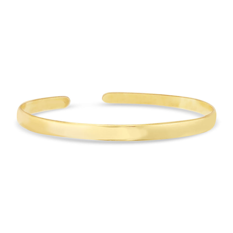 9K gold cuff bracelet on white background