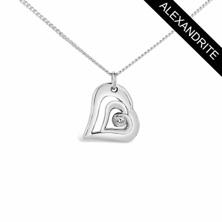 Acushla argentium silver necklace with alexandrite june birthstone
