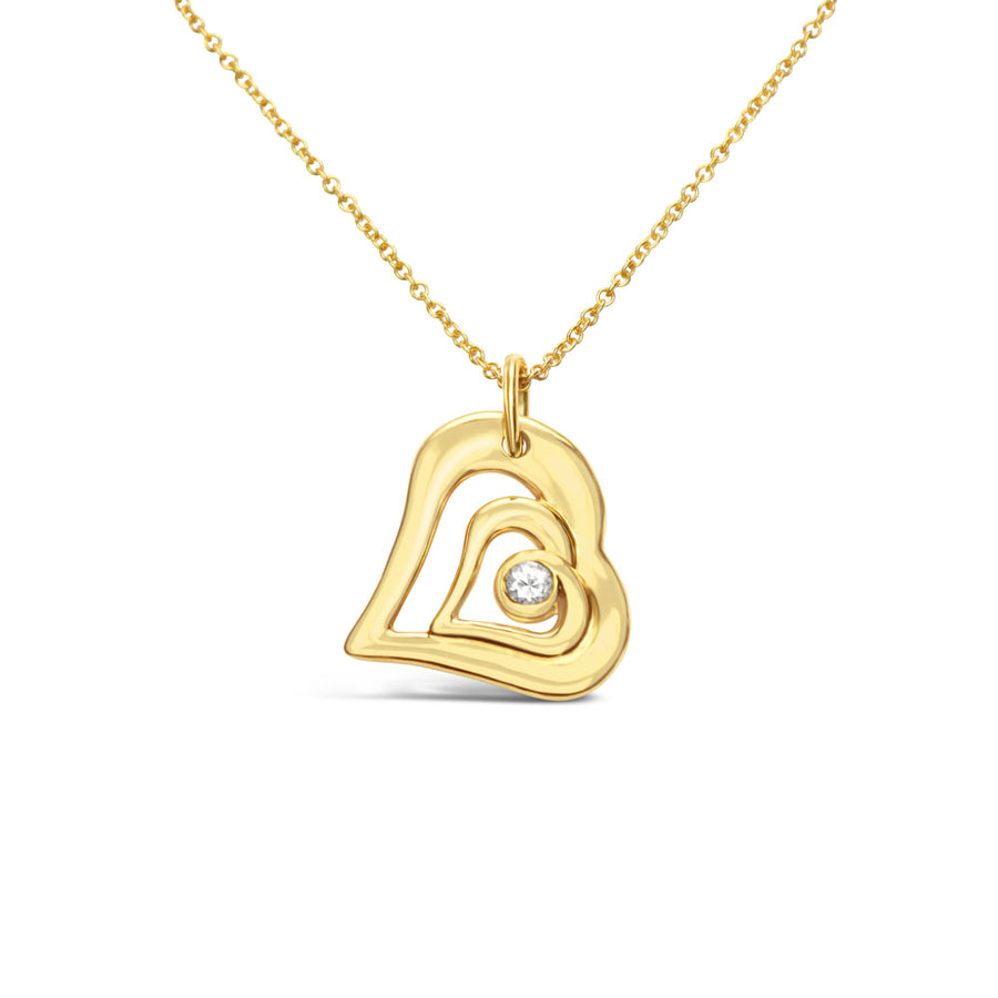 Acushla gold necklace with white sapphire