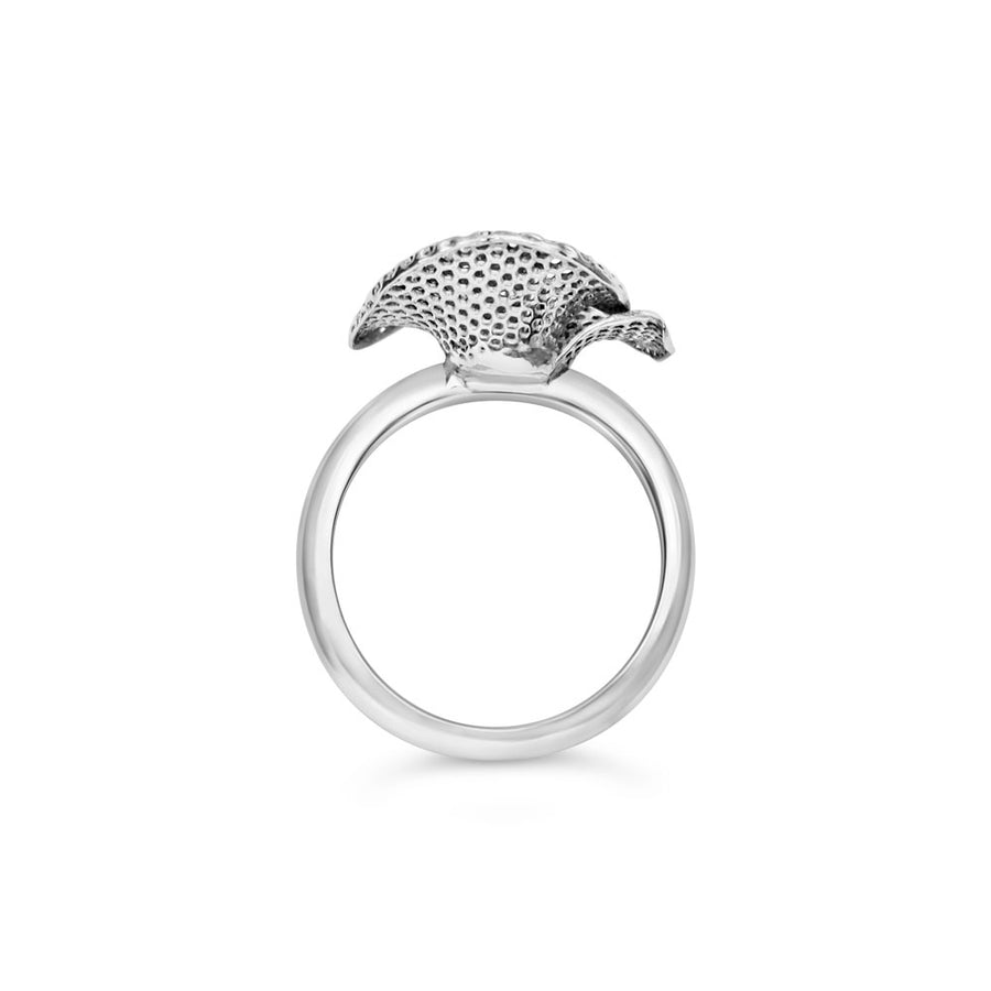 Jali style rose ring in argentium silver